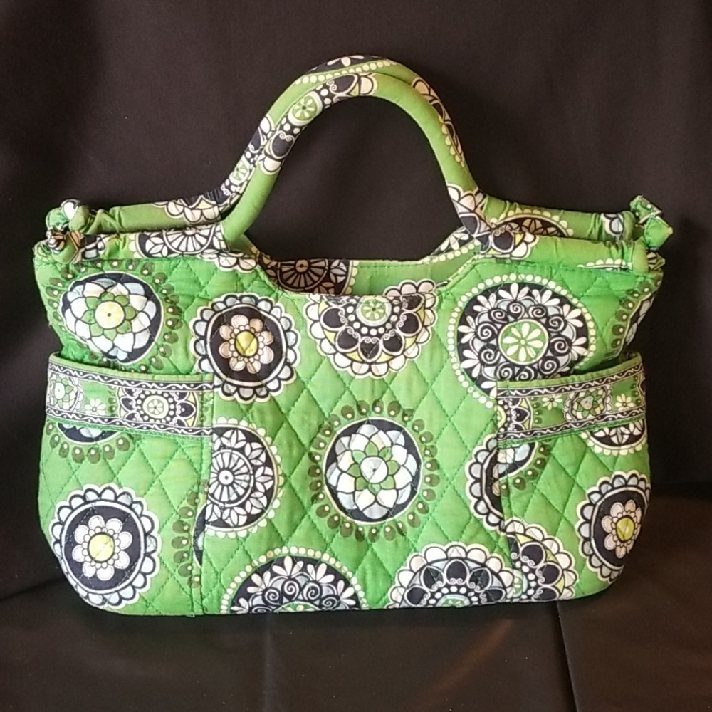 Vera Bradley Retired Cupcakes Green Gabby Handbag